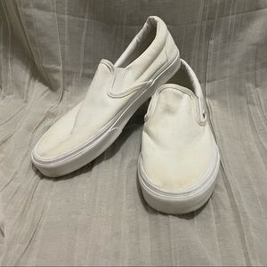 White slip on vans